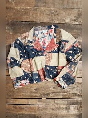 #1564 Jaded Gypsy Stars & Stripes Forever Reversible Jacket